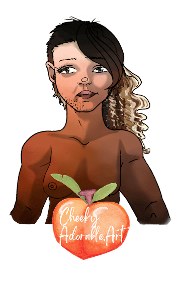 An alternative Abortion sticker design without the flag or text where the skin tones went from lightest at the head, to darkest down to the torso. The hair is coloured to insinuate different hair textures. 